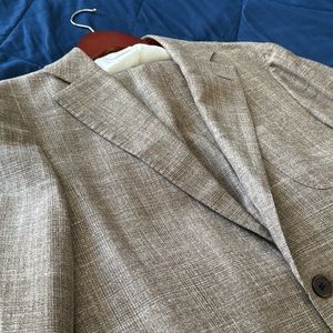 PERFECT SuitSupply Suit Supply 40R Lt Brown E. Thomas Wool Silk Linen Hudson FL